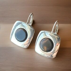 Ralph Lauren Vintage Silver Earrings with Tiger Eye Stones